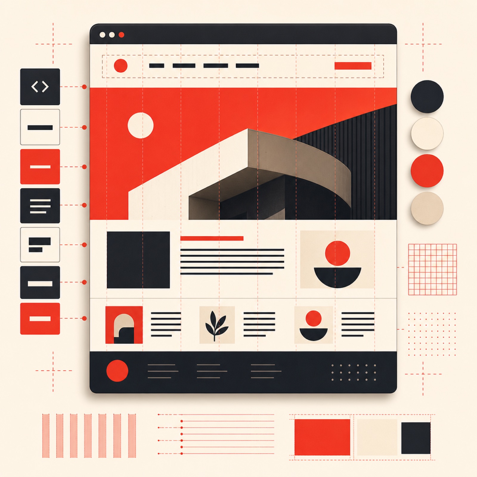 A clear hierarchy of page landmarks and controls